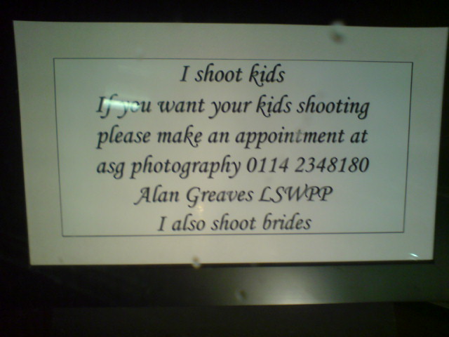I shoot kids